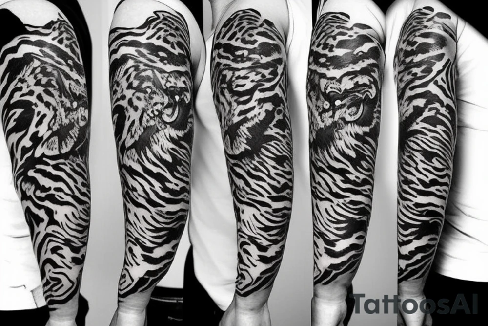 Taurus half tiger tattoo idea