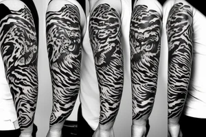 Taurus half tiger tattoo idea