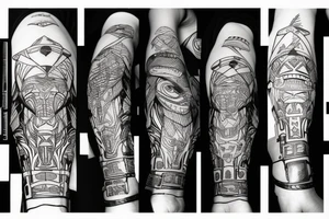 Raven tribal with a cyberpunk feel tattoo idea