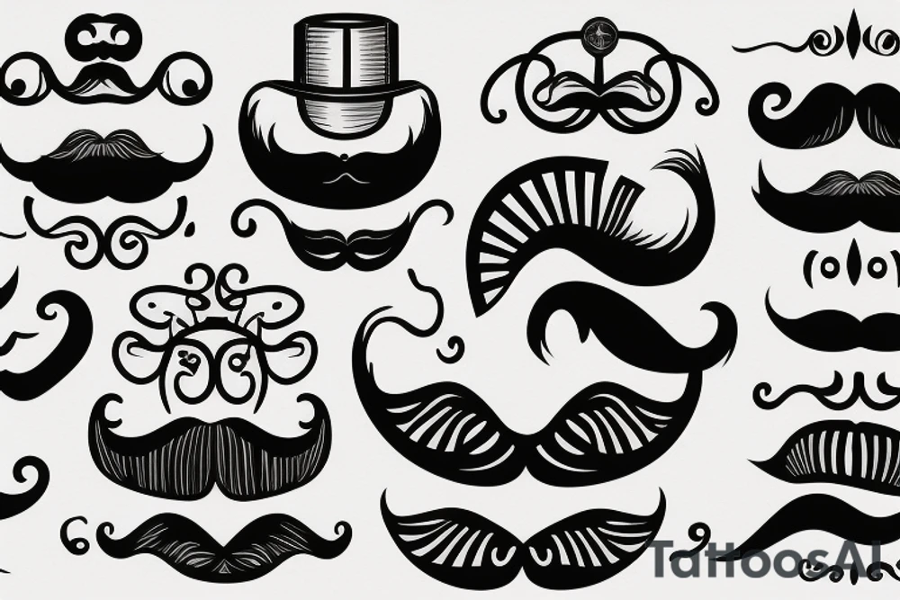 mustache tattoo idea