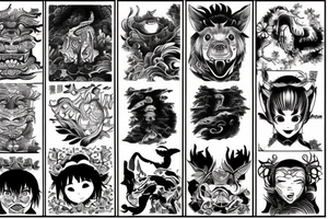 River and boar tattoo idea