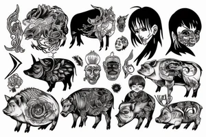 River and boar tattoo idea