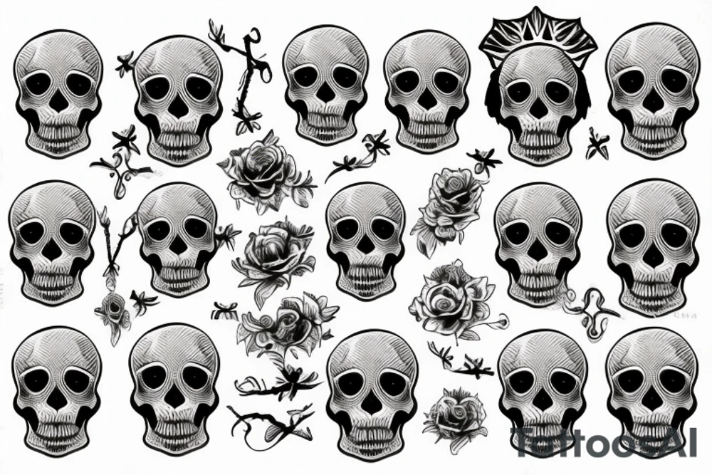 A skull with angel tattoo idea