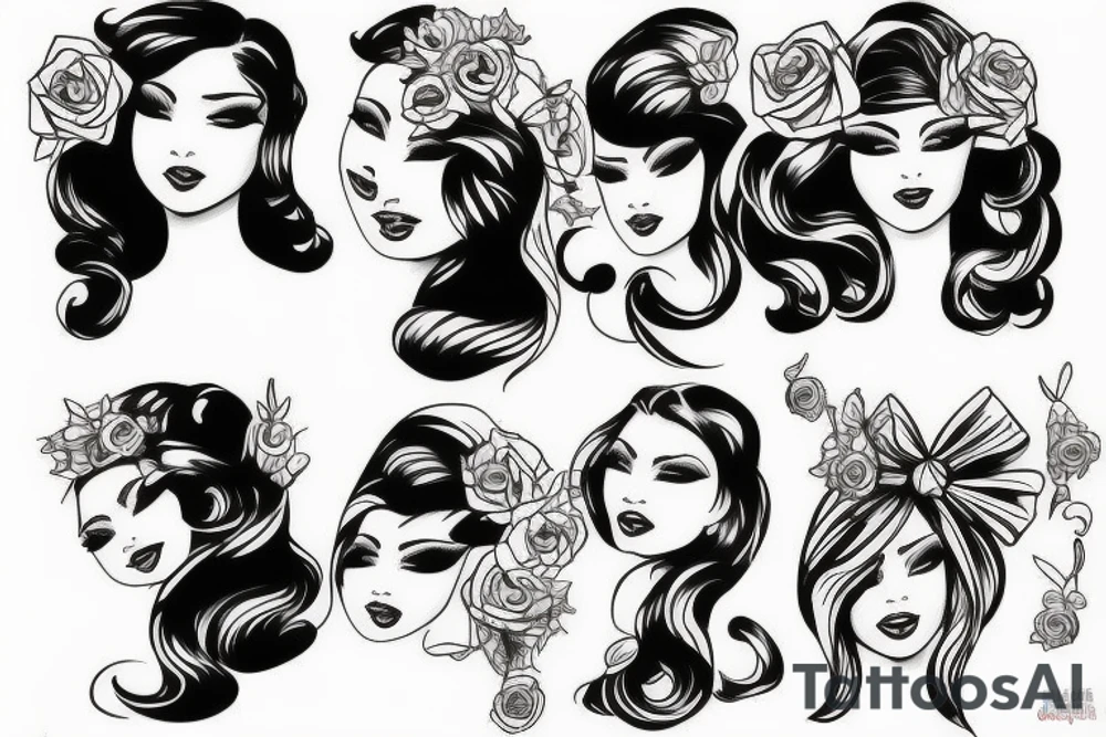 Sexy woman kiss tattoo idea