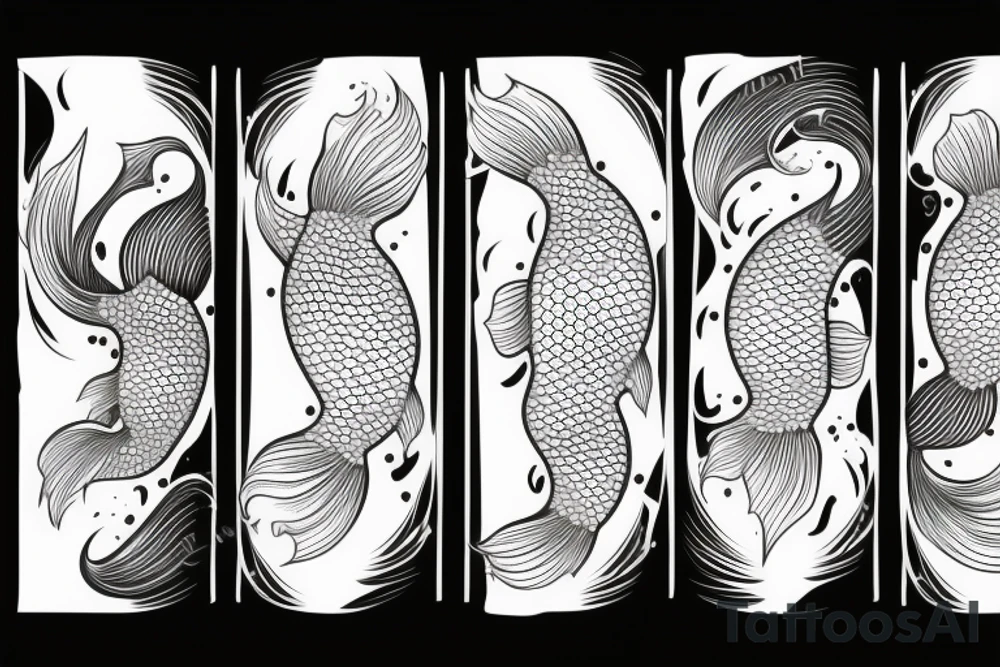 Koi fish with wave tattoo idea