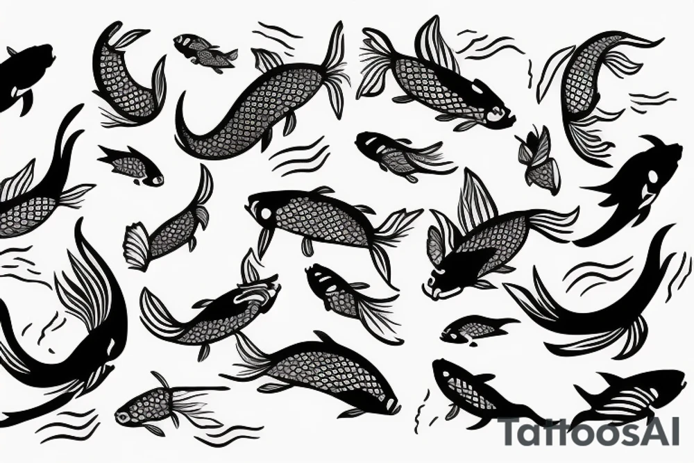 Koi fish with wave tattoo idea