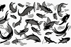 Koi fish with wave tattoo idea