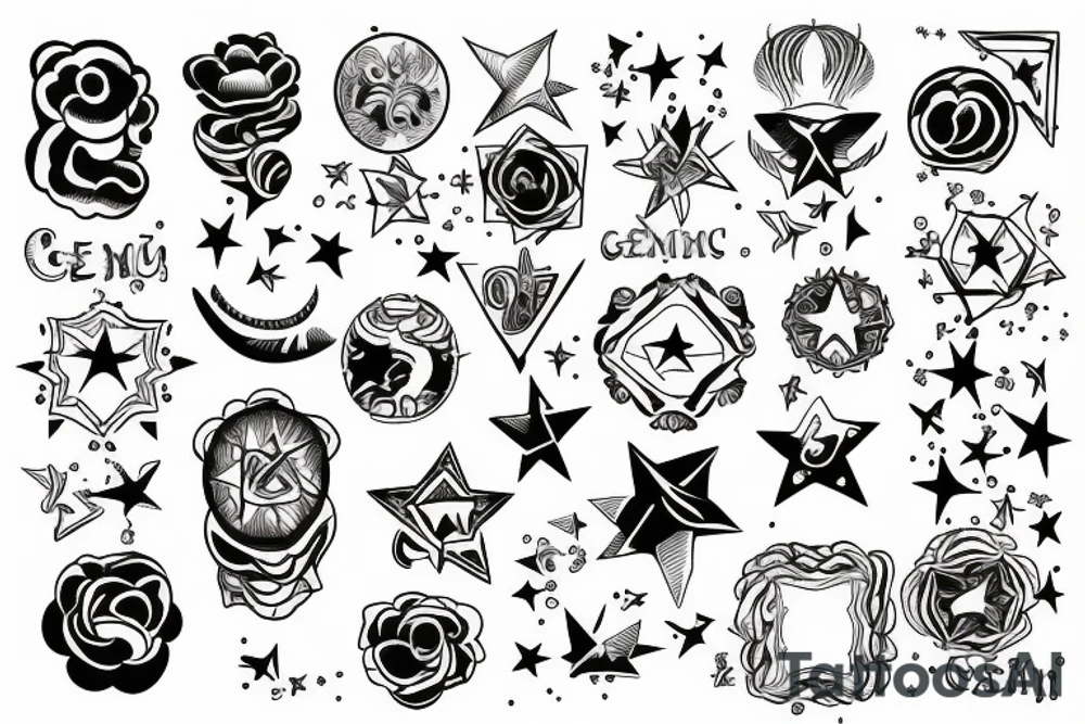Star sign Gemini tattoo idea