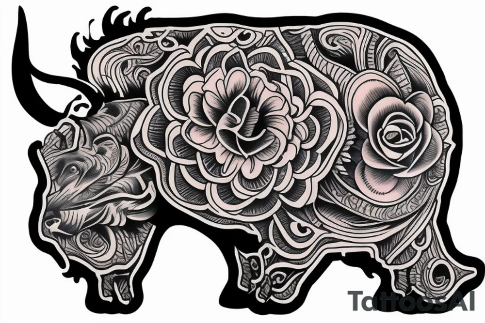 buffalo on hand tattoo idea