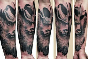 buffalo on hand tattoo idea