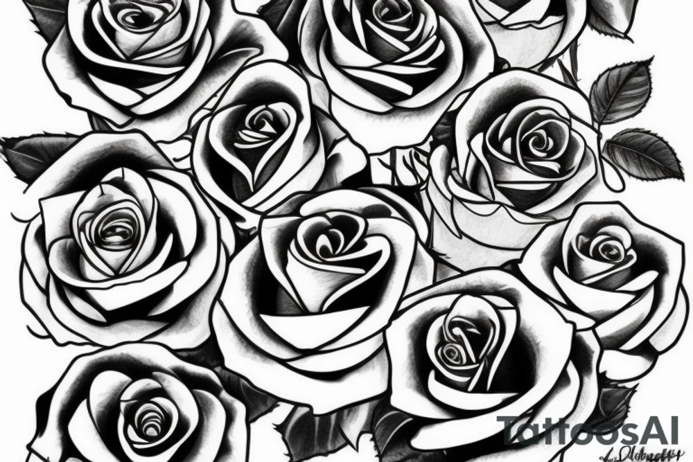rose with a big stalk tattoo idea
