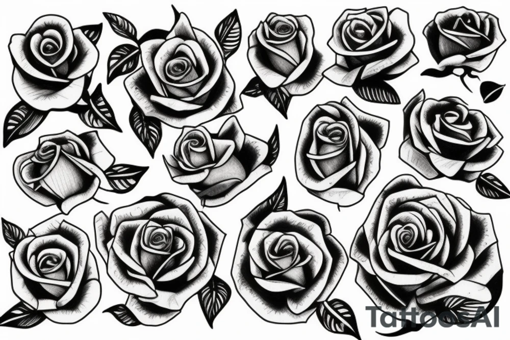 rose with a big stalk tattoo idea