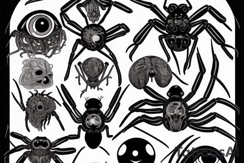 a black widow spider with an dark opened eye on her thorax tattoo idea a black widow spider with an dark opened eye on her thorax tattoo idea