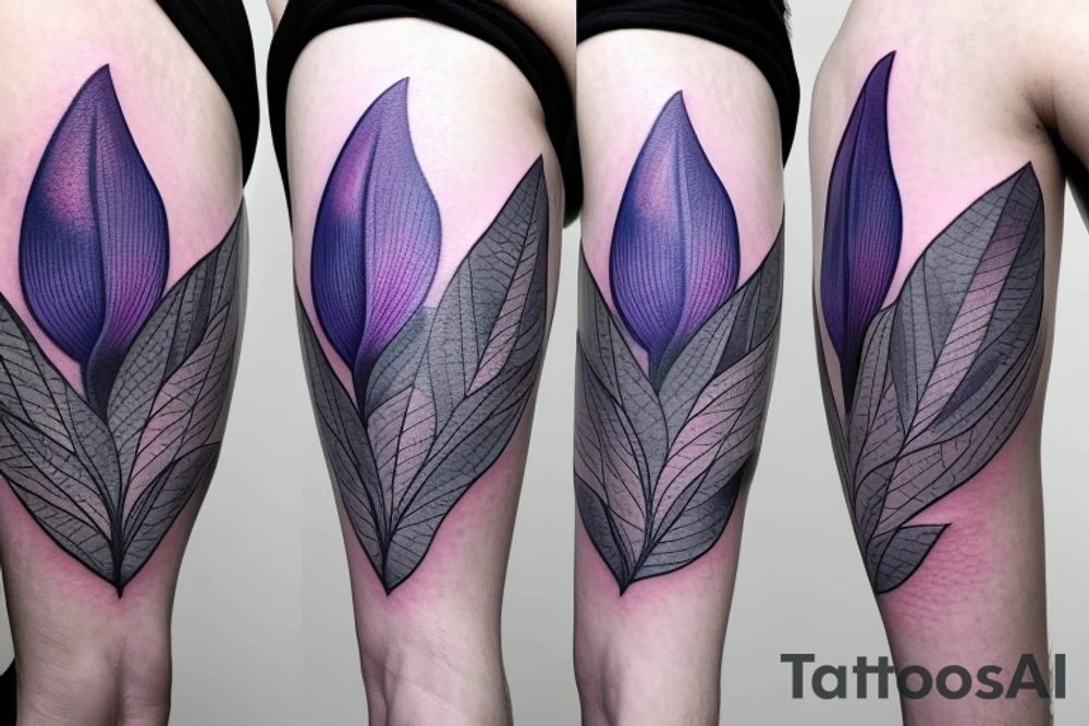 Three magnolia flowers
one has yellow petals, the second has blue and the third purple, the stems are thin black lines, behind them is a mystical circle, the colors are pale tattoo idea