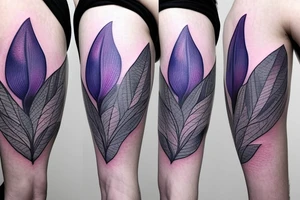 Three magnolia flowers
one has yellow petals, the second has blue and the third purple, the stems are thin black lines, behind them is a mystical circle, the colors are pale tattoo idea