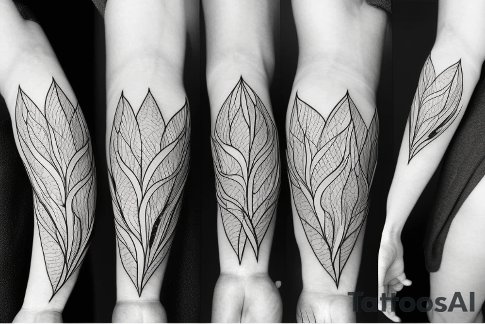 Three magnolia flowers in thin lines tattoo idea