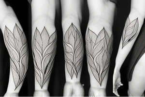 Three magnolia flowers in thin lines tattoo idea