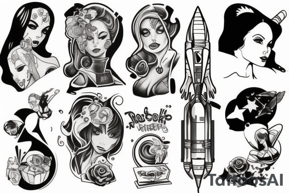 rocket girl tattoo idea