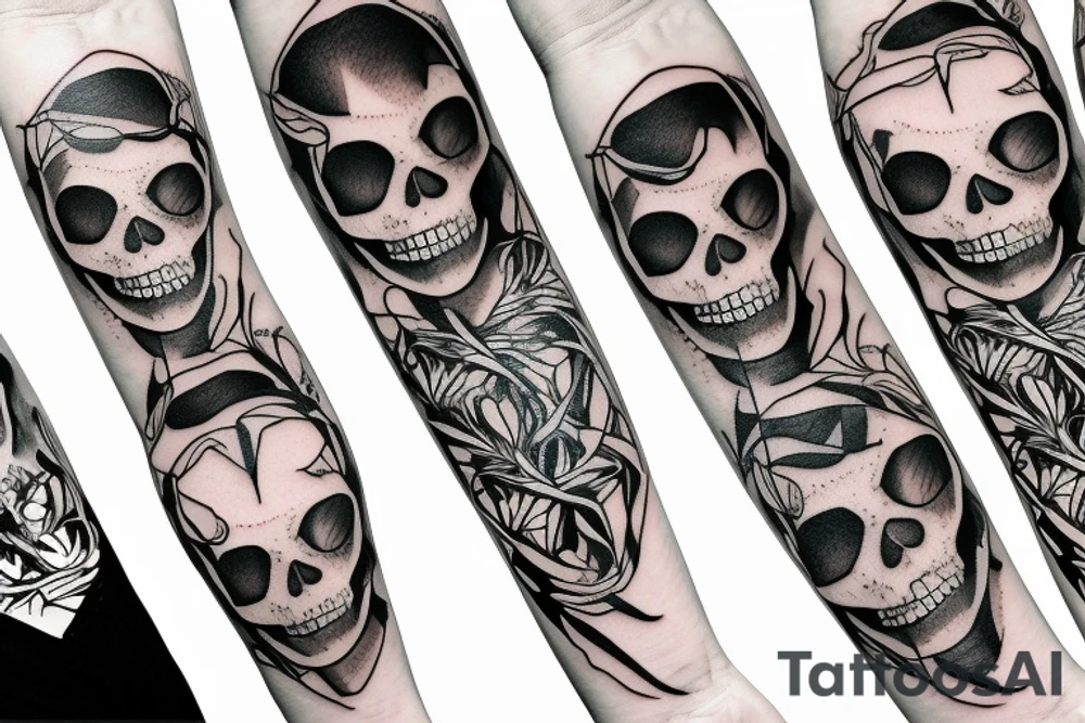 Skeleton on a swing tattoo idea