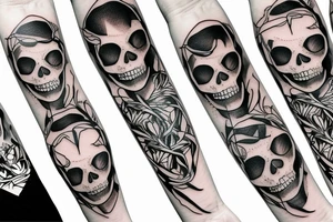 Skeleton on a swing tattoo idea