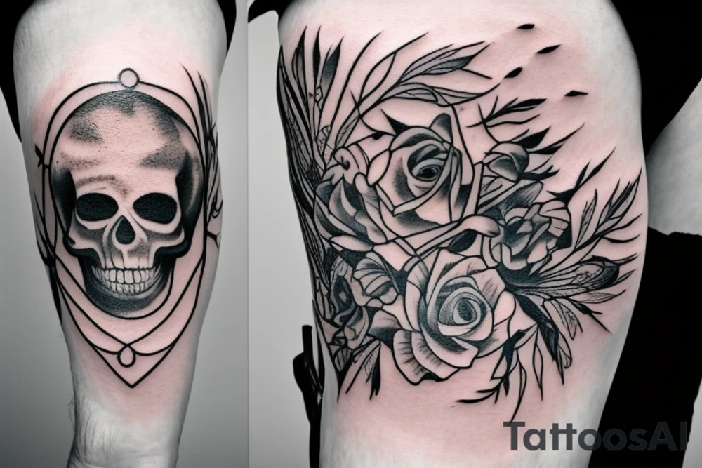Skeleton on a swing tattoo idea