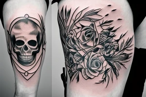 Skeleton on a swing tattoo idea
