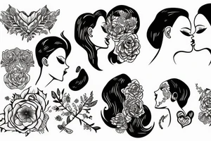 Two women kissing tattoo idea