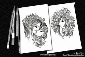 Two women kissing tattoo idea
