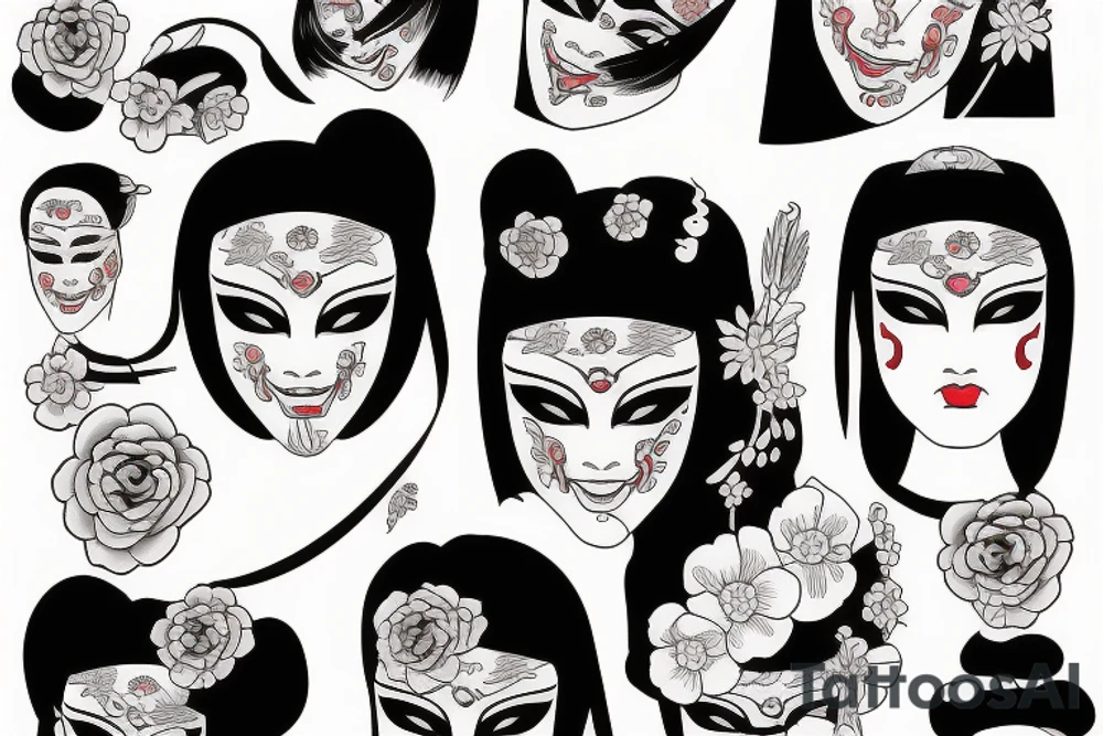Geisha mask tattoo idea