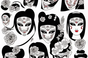Geisha mask tattoo idea