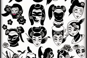 Geisha mask tattoo idea