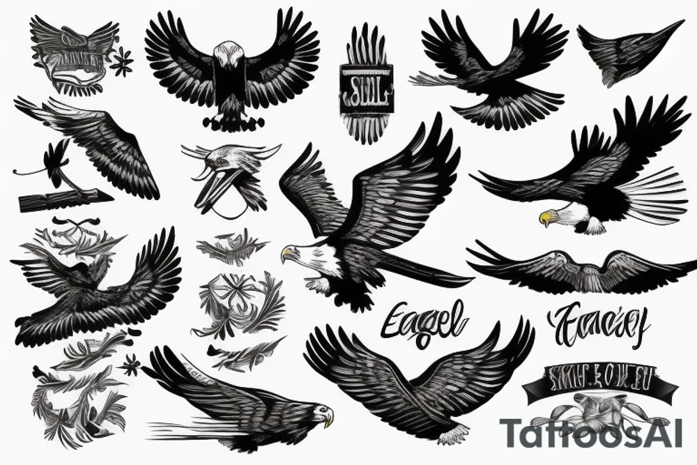 Freedom Eagle Simple tattoo idea