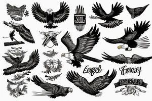 Freedom Eagle Simple tattoo idea