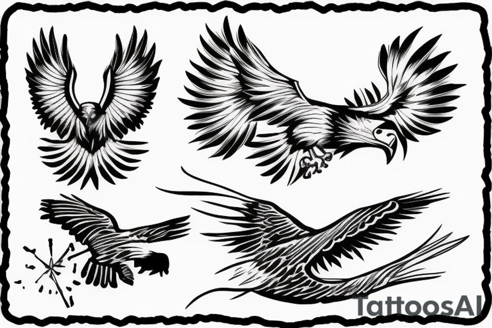 Freedom Eagle Simple tattoo idea