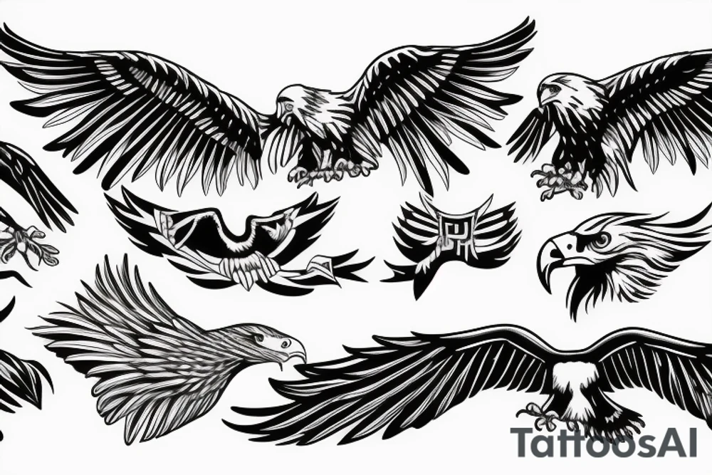 Freedom Eagle Simple tattoo idea