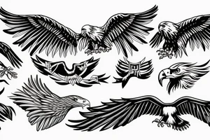 Freedom Eagle Simple tattoo idea