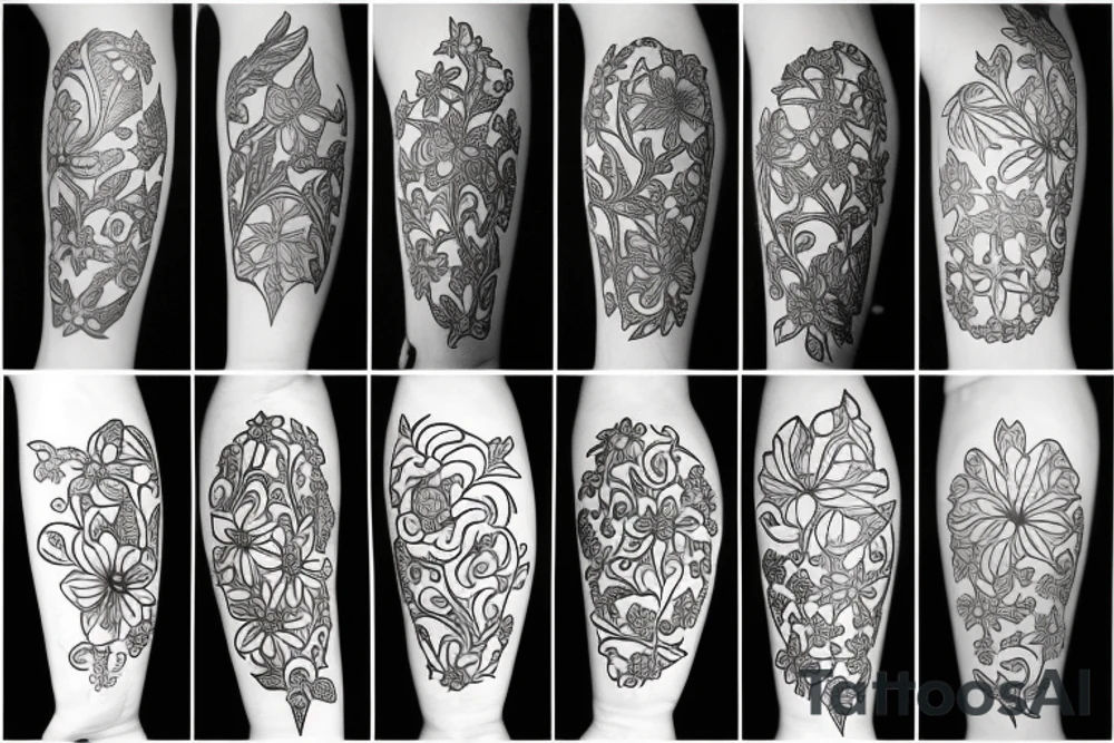 flower with dagger tattoo idea