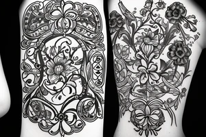 flower with dagger going through the
e center tattoo idea