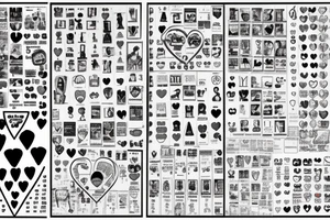 1962 and 1973 with a heart in between. Below each date dotted lines to the dates 1992, 1995, 1998, and 2003 tattoo idea