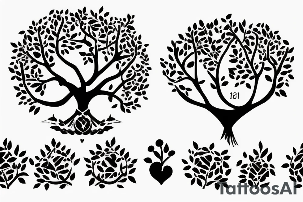 Family tree with dates tattoo idea