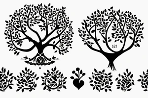Family tree with dates tattoo idea
