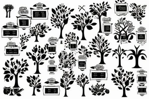 Family tree with dates tattoo idea