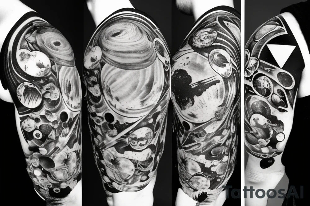 planets, stars tattoo idea