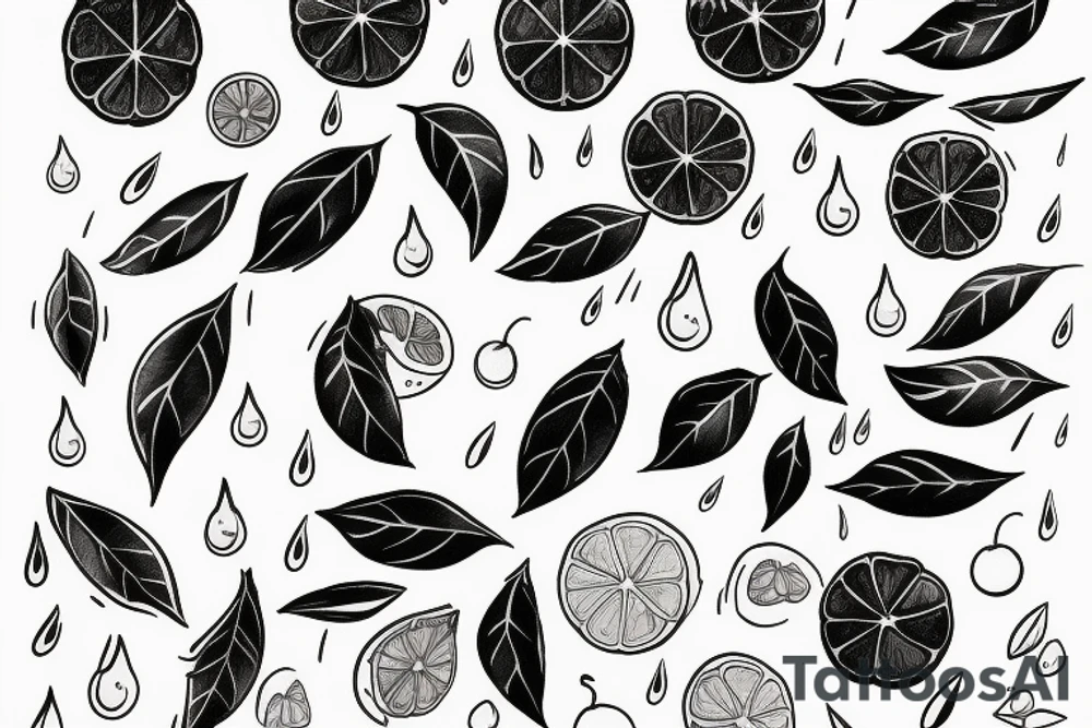 Lemon scented rain tattoo idea