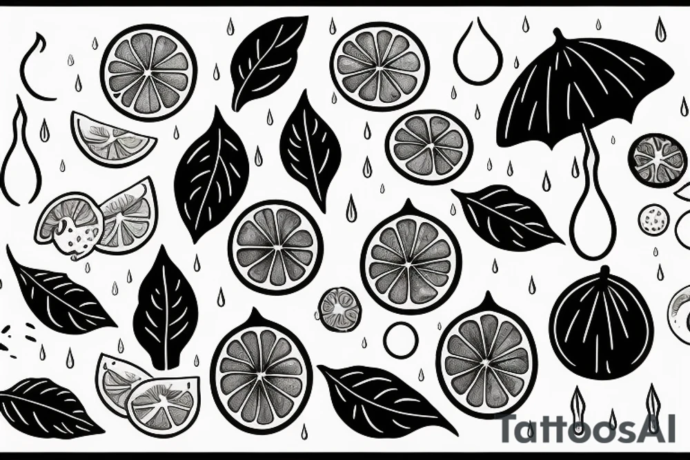 Lemon scented rain tattoo idea
