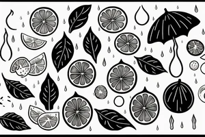 Lemon scented rain tattoo idea