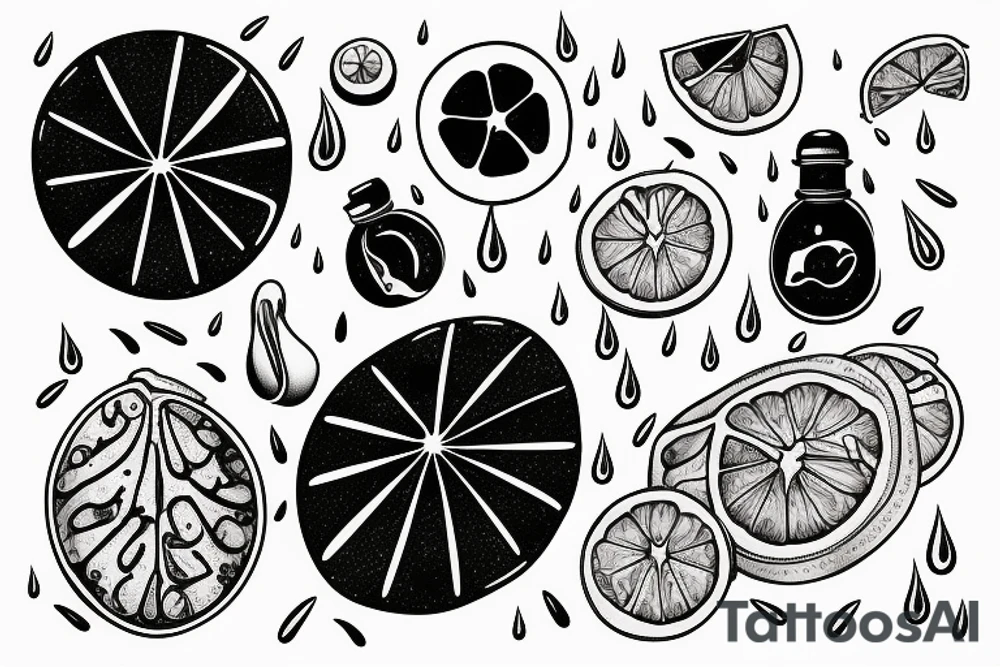 Lemon scented rain tattoo idea