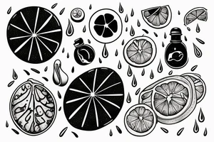 Lemon scented rain tattoo idea