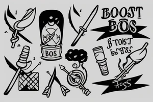 "Toast Brothers" as a script tattoo and arrow in it tattoo idea
