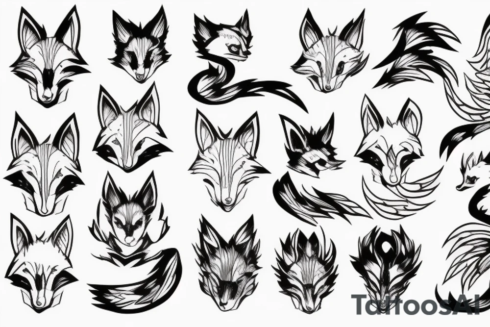 Kitsune with lightning tattoo idea
